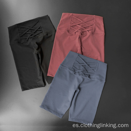 Leggings cortos activos de cintura alta para mujer